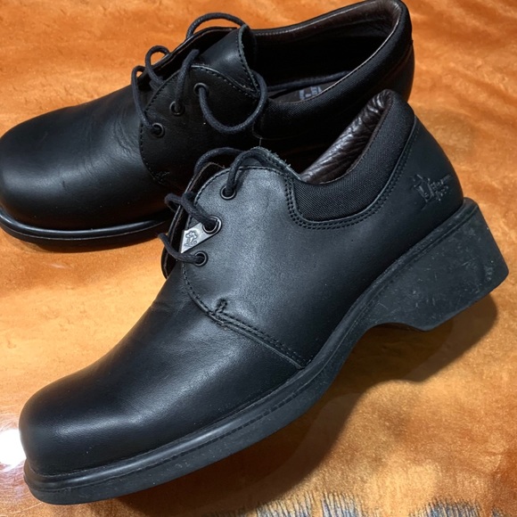 Havana Joe Black leather Lace Up chunky platform shoes - Picture 1 of 13